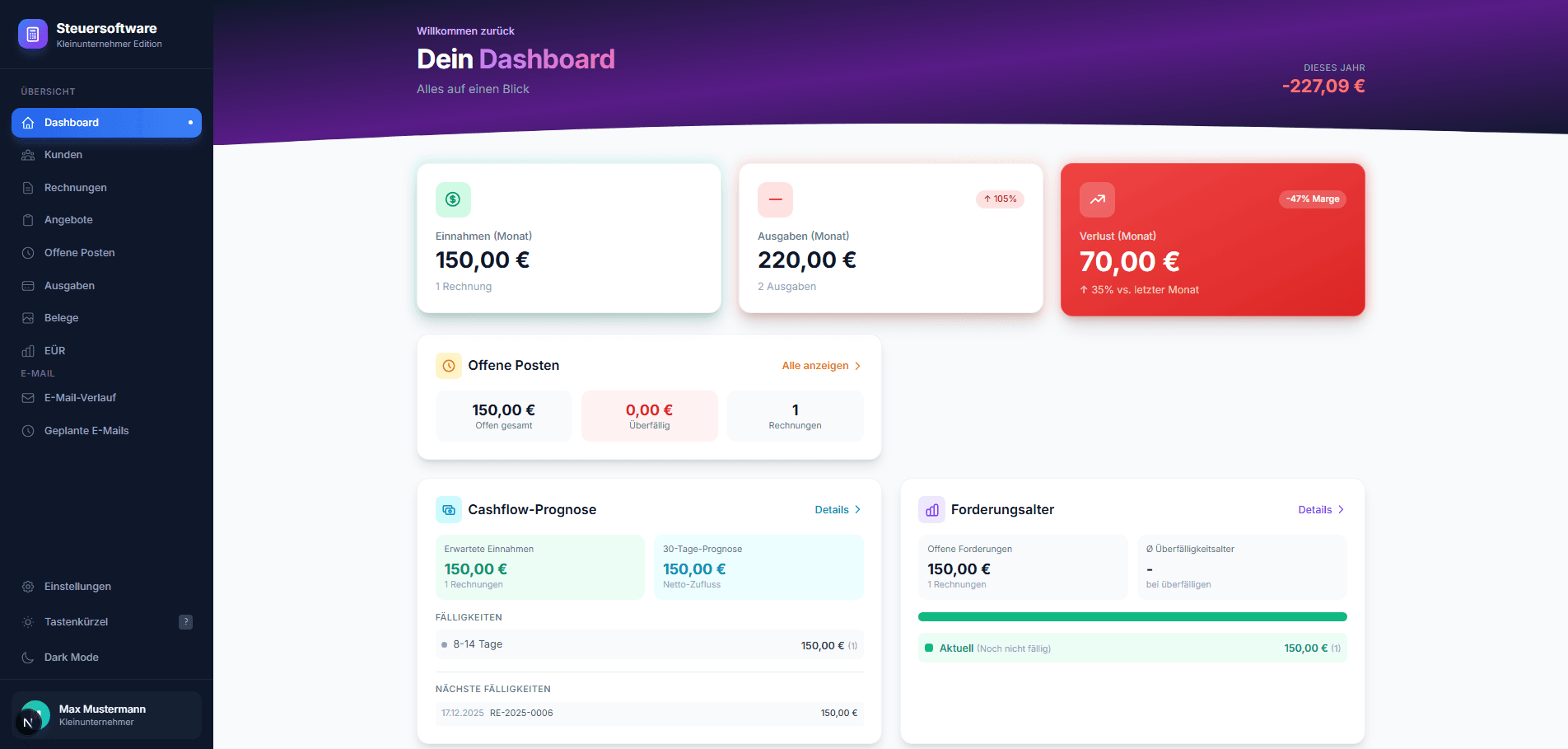 Steuersoftware für Kleinunternehmer